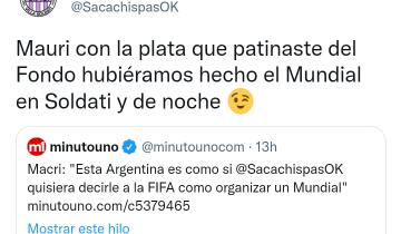 Imagen de Sacachispas a Macri: “Con la que te patinaste se podría haber hecho el Mundial en Soldati”