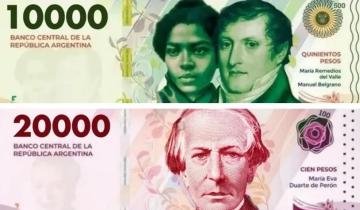 Imagen de Fecha confirmada: cuándo empiezan a circular los billetes de 10 mil y 20 mil pesos