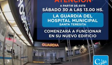 Imagen de Comienza a funcionar la guardia del nuevo Hospital Municipal de Santa Teresita