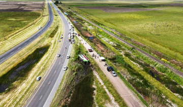 Imagen de Accidente en la Ruta 2: quedó detenido el chofer del micro que volcó en General Pirán y provocó dos muertes