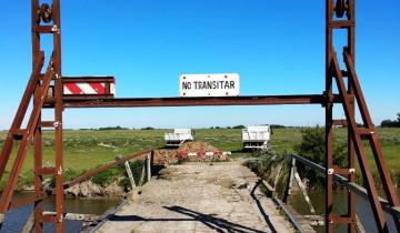 Imagen de General Lavalle: se trabaja en la instalación de un puente Bailey sobre el Canal 2