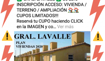 Imagen de General Lavalle: el Municipio alerta sobre publicidades engañosas para Planes Sociales de Viviendas