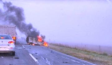 Imagen de La Provincia: choque frontal, incendio y dos muertes en la Ruta 3