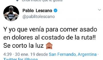 Imagen de Pablo Lescano pasó por Dolores, donde no había luz, se divirtió tras cargar agua para el mate y siguió su camino