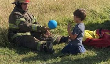 Imagen de Un bombero de General Madariaga y una actitud para destacar