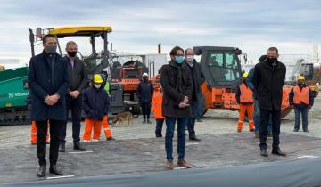 Imagen de Cardozo en la reanudación de las obras de la ruta 11: “Esto nos permite soñar en grande”