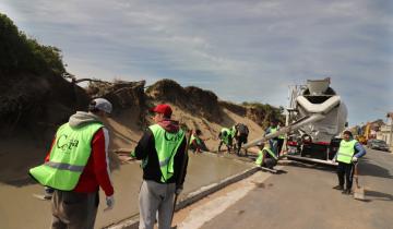 Imagen de Se construyen veredas en la nueva Costanera de Mar del Tuyú