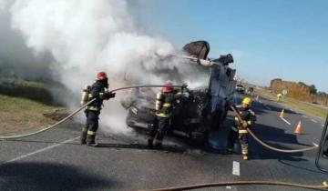 Imagen de Se incendió un camión en la ruta 2 en jurisdicción de Coronel Vidal