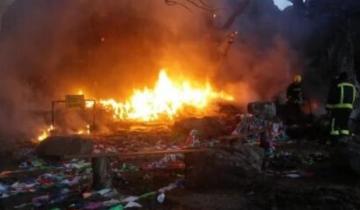 Imagen de Se incendió la "Gruta de los pañuelos" en Sierra de los Padres