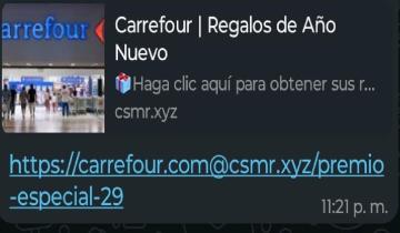 Imagen de General Madariaga: alertan por intentos de estafa con un link falso en nombre de la empresa Carrefour