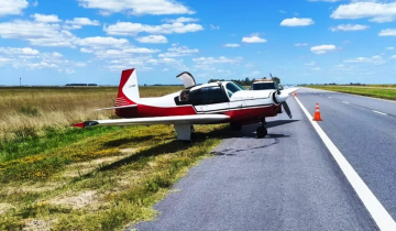 Imagen de Sorpresa en General Madariaga: una avioneta realizó un aterrizaje de emergencia sobre la Ruta 56