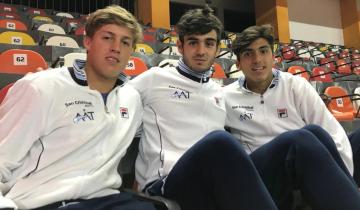 Imagen de Santiago De la Fuente, en el podio de la Junior Davis Cup