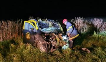 Imagen de Trágico choque entre un taxi y un auto particular en la Ruta 55: dos muertos