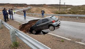 Imagen de Increíble: un tramo de la Ruta 7 en el que trabajaba Dietrich “se tragó” un auto