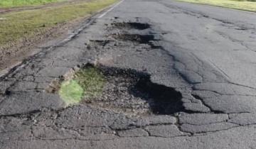 Imagen de Por los baches una persona se accidentó en la Ruta 74