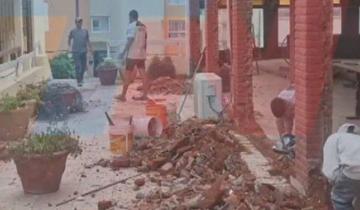Imagen de Derrumbe en Villa Gesell: se difundieron imágenes de las obras que se estaban realizando en el hotel Dubrovnik antes del colapso