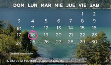 Imagen de Calendario oficial: ¿es feriado el lunes 18 de noviembre?