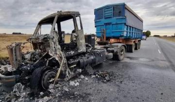 Imagen de Se incendió un camión en la ruta 41 y los daños fueron totales