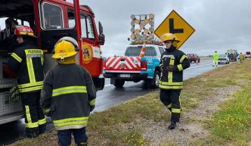 Imagen de General Madariaga: despiste y vuelco de un vehículo en la ruta 56